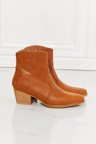 MMShoes Watertower Town Faux Leather Western Ankle Boots in Ochre - 1985 the VAULT Boutique