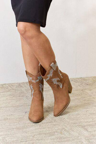 Forever Link Rhinestone Detail Cowboy Boots - 1985 the VAULT Boutique