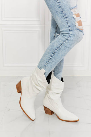 MMShoes Better in Texas Scrunch Cowgirl Boots in White - 1985 the VAULT Boutique