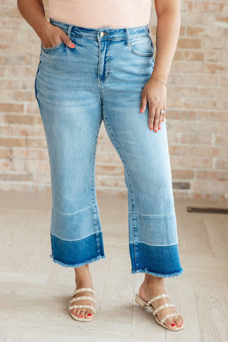 Olivia High Rise Wide Leg Crop Jeans in Medium Wash - 1985 the VAULT Boutique