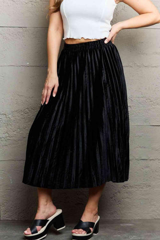 Ninexis Accordion Pleated Flowy Midi Skirt - 1985 the VAULT Boutique