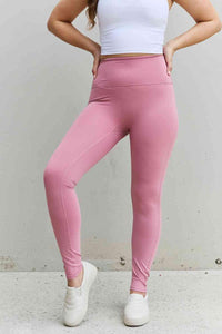 Zenana Fit For You Full Size High Waist Active Leggings in Light Rose - 1985 the VAULT Boutique