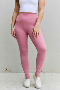 Zenana Fit For You Full Size High Waist Active Leggings in Light Rose - 1985 the VAULT Boutique