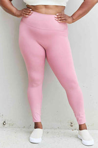 Zenana Fit For You Full Size High Waist Active Leggings in Light Rose - 1985 the VAULT Boutique