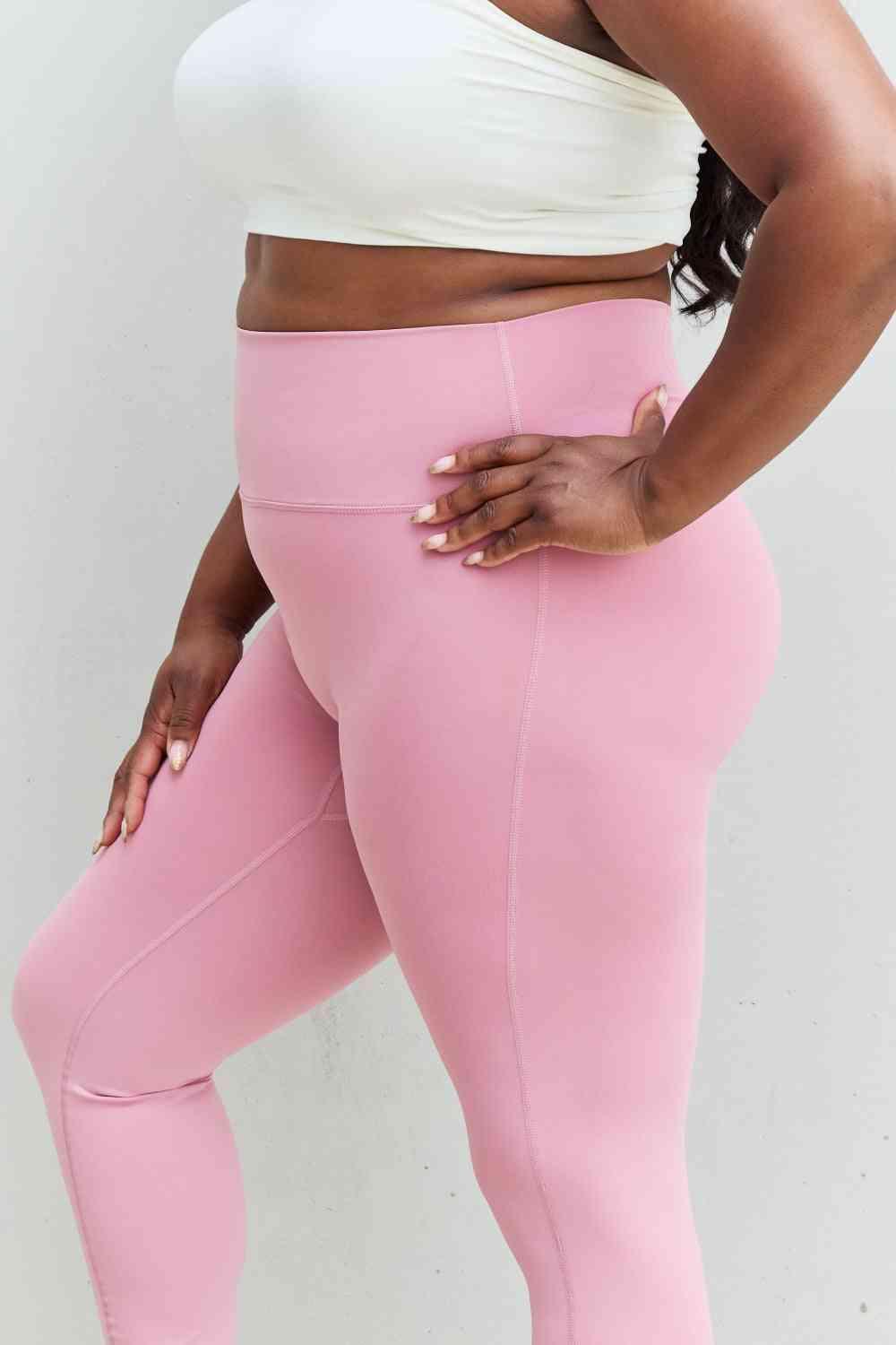 Zenana Fit For You Full Size High Waist Active Leggings in Light Rose - 1985 the VAULT Boutique