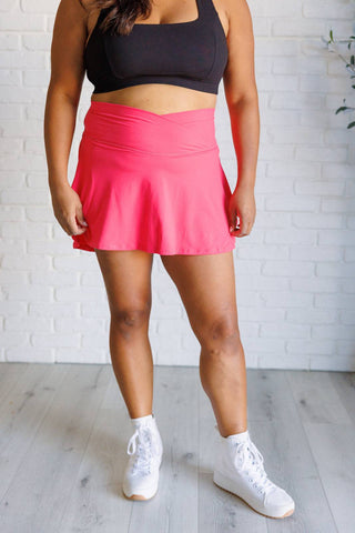 Full Force V Shaping High-Waist Skort in Flamingo Pink - 1985 the VAULT Boutique