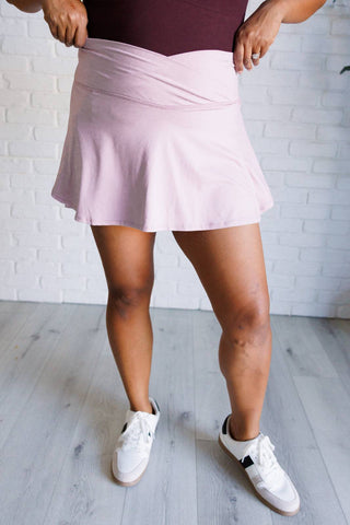 Full Force V Shaping High-Waist Skort in Mauve Peony - 1985 the VAULT Boutique