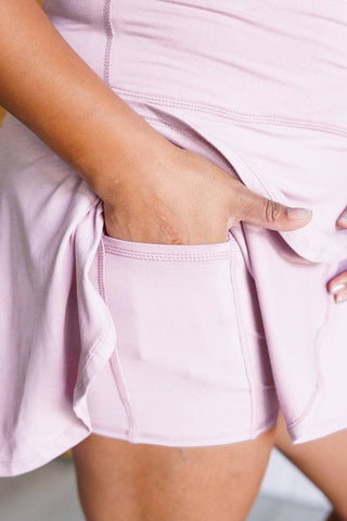 Full Force V Shaping High-Waist Skort in Mauve Peony - 1985 the VAULT Boutique