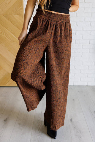 Harmony High Rise Wide Leg Pants in Brown - 1985 the VAULT Boutique