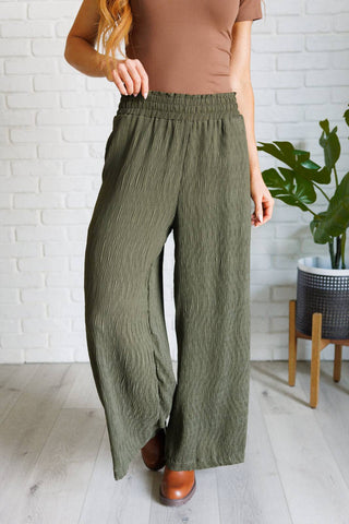 Harmony High Rise Wide Pants in Olive - 1985 the VAULT Boutique