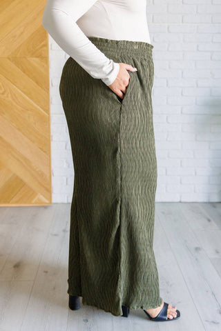 Harmony High Rise Wide Pants in Olive - 1985 the VAULT Boutique