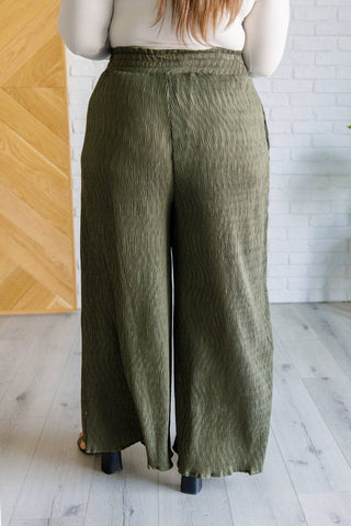 Harmony High Rise Wide Pants in Olive - 1985 the VAULT Boutique