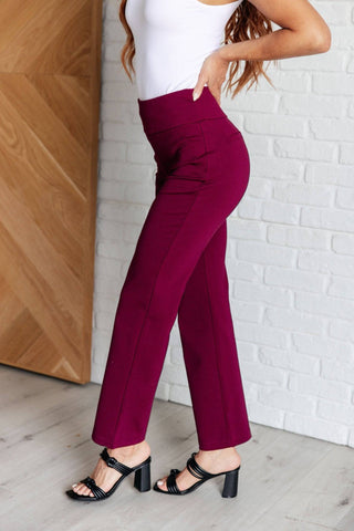 Magic Straight Pants in Wine - 1985 the VAULT Boutique