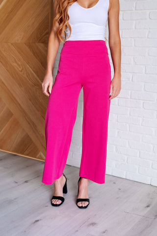 Magic Wide Leg Crop Pants in Hot Pink - 1985 the VAULT Boutique