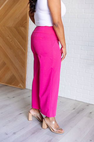 Magic Wide Leg Crop Pants in Hot Pink - 1985 the VAULT Boutique