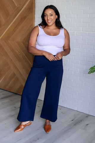 Magic Wide Leg Crop Pants in Navy - 1985 the VAULT Boutique