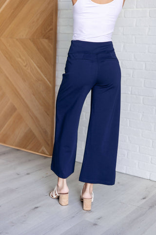 Magic Wide Leg Crop Pants in Navy - 1985 the VAULT Boutique