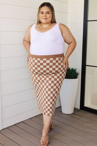 Start Your Engines Checkered Midi Skirt - 1985 the VAULT Boutique