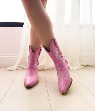 Bowie Metallic Boot in Pink - 1985 the VAULT Boutique