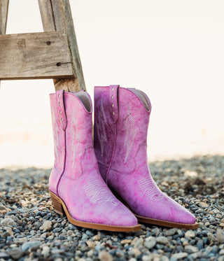 Bowie Metallic Boot in Pink - 1985 the VAULT Boutique