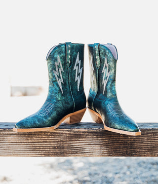 Bowie Metallic Boot in Teal - 1985 the VAULT Boutique