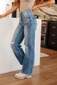 Bree High Rise Control Top Distressed Straight Jeans - Happily Ever Atchison Shop Co.