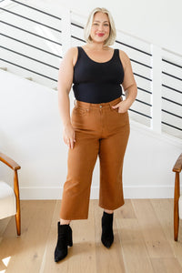 Briar High Rise Control Top Wide Leg Crop Jeans in Camel - Happily Ever Atchison Shop Co.