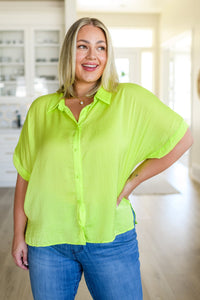 Bright Idea Button Down in Citrus - Happily Ever Atchison Shop Co.