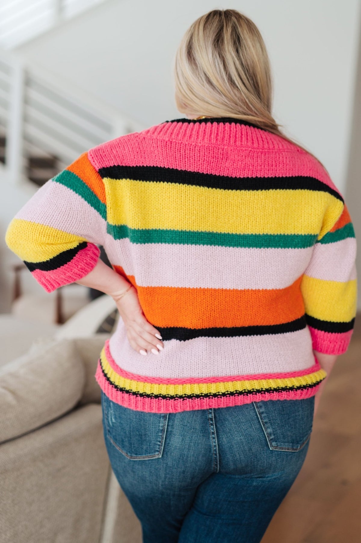 Bright Side Striped Sweater - Happily Ever Atchison Shop Co.