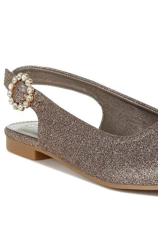 Giora Glitter Slingback Flat Sandals - 1985 the VAULT Boutique