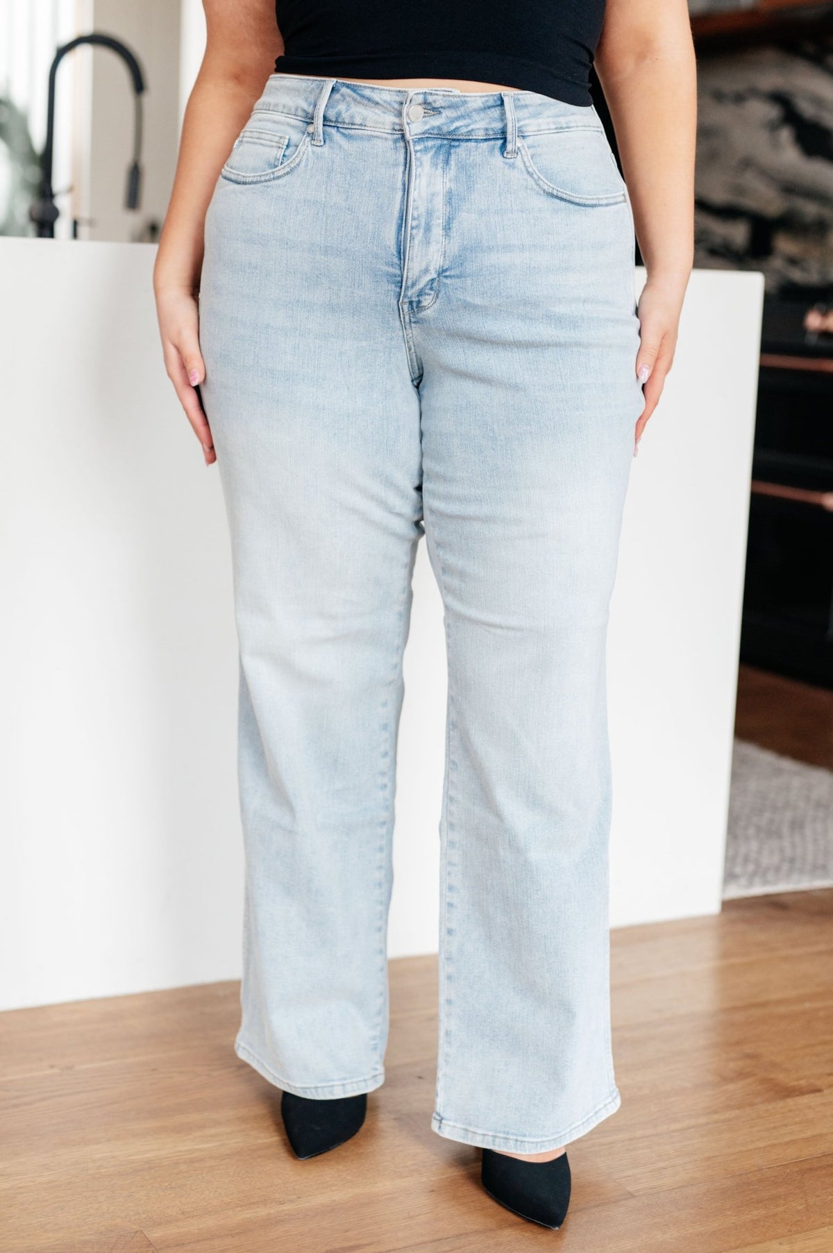 Brooke High Rise Control Top Vintage Wash Straight Jeans - Happily Ever Atchison Shop Co.