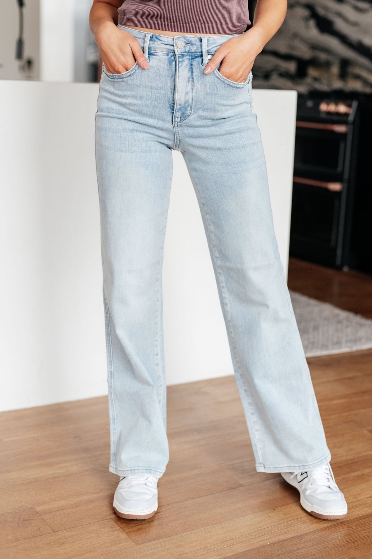 Brooke High Rise Control Top Vintage Wash Straight Jeans - Happily Ever Atchison Shop Co.