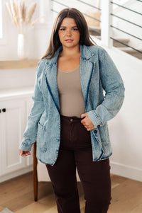 Business Brunch Denim Blazer - Happily Ever Atchison Shop Co.