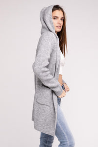 Hooded Open Front Sweater Cardigan - 1985 the VAULT Boutique