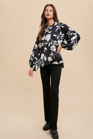 Annie Wear Frill Printed Balloon Sleeve Blouse - 1985 the VAULT Boutique