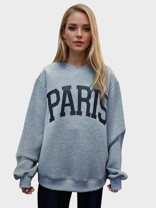 Basic Bae PARIS Round Neck Long Sleeve Air Scuba Sweatshirt - 1985 the VAULT Boutique