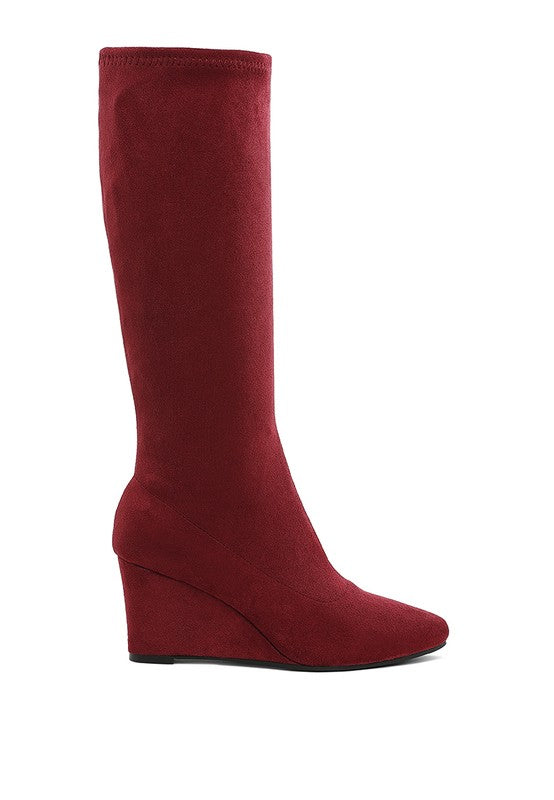 Tulsha Microfiber Wedge Heel Boots - 1985 the VAULT Boutique