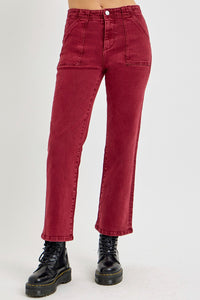 RISEN Full Size High Rise Straight Jeans with Patch Pockets - 1985 the VAULT Boutique