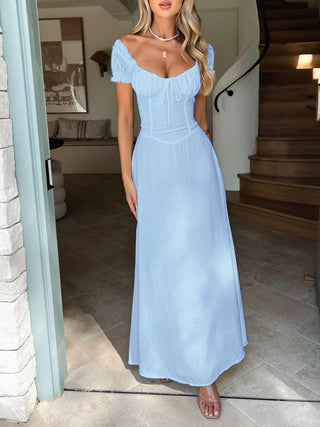 Devine Sweetheart Neck Short Sleeve Maxi Dress - 1985 the VAULT Boutique