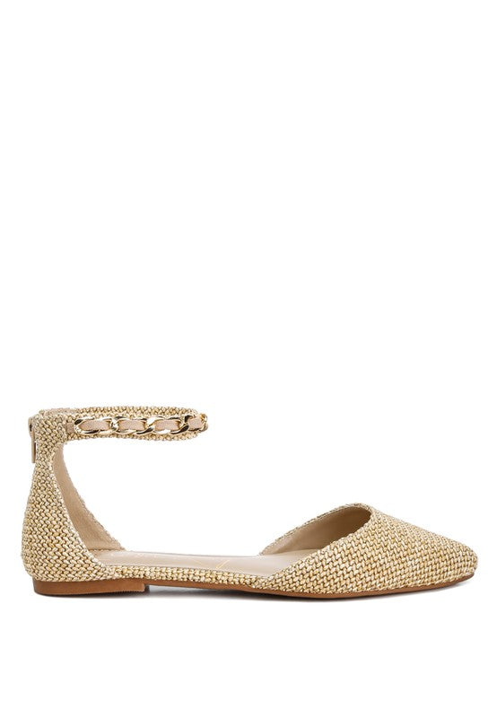 Buqisi Chain Embellished Flat Sandals - 1985 the VAULT Boutique