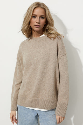 Basic Bae Round Neck Dropped Shoulder Long Sleeve Sweater - 1985 the VAULT Boutique