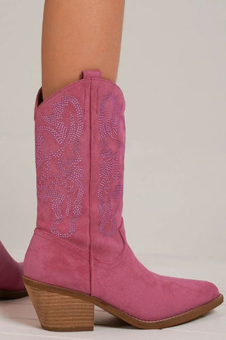 Beast Fashion Rhinestone Detail Point Toe Boots - 1985 the VAULT Boutique