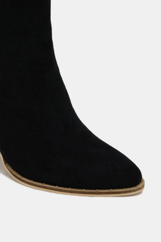 Beast Fashion Suede Point Toe Ankle Booties - 1985 the VAULT Boutique