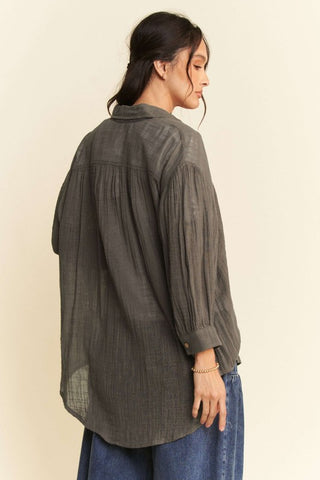 Davi & Dani High-Low Chest Pocket Button Up Shirt - 1985 the VAULT Boutique