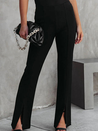 Front Slit Flare Leg Pants - 1985 the VAULT Boutique