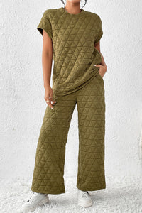 Short Sleeve Top and Pocketed Pants Lounge Set - 1985 the VAULT Boutique