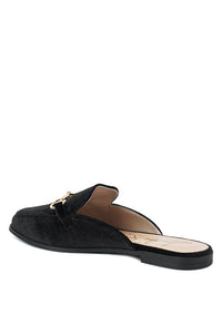 Velvet Buckled Flat Mules - 1985 the VAULT Boutique