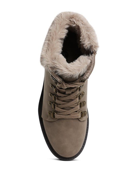 Maranta Faux Fur Collar Ankle Boots - 1985 the VAULT Boutique