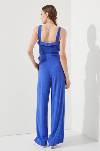 SLEEVELESS ADJUSTABLE STRAP BUTTON DOWN JUMPSUIT - 1985 the VAULT Boutique