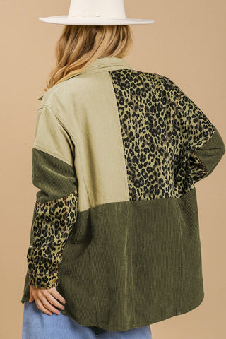 High-Low Leopard Snap Down Shacket - 1985 the VAULT Boutique